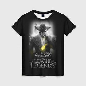 Женская футболка 3D с принтом League of Legends,Twisted Fate в Курске, 100% полиэфир ( синтетическое хлопкоподобное полотно) | прямой крой, круглый вырез горловины, длина до линии бедер | league of legends | lol | twisted fate | игры | киберспорт | компьютерные игры | лига легенд | твистед фэйт