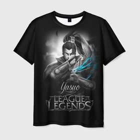 Мужская футболка 3D с принтом League of Legends, Yasuo в Курске, 100% полиэфир | прямой крой, круглый вырез горловины, длина до линии бедер | league of legends | lol | yasuo | игры | киберспорт | компьютерные игры | лига легенд | ясуо