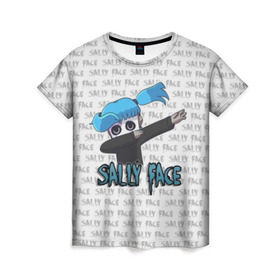 Женская футболка 3D с принтом Sally Face в Курске, 100% полиэфир ( синтетическое хлопкоподобное полотно) | прямой крой, круглый вырез горловины, длина до линии бедер | sally face | игра | компьютерная игра | лицо | маска | протез | сали фейс | салли фейс | школа | шрамы