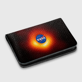 Картхолдер с принтом с принтом Черная дыра NASA в Курске, натуральная матовая кожа | размер 7,3 х 10 см; кардхолдер имеет 4 кармана для карт; | Тематика изображения на принте: nasa | астрономия | горизонт событий | космос | наса | черная дыра