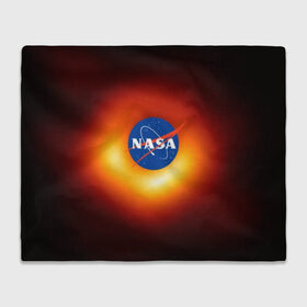 Плед 3D с принтом Черная дыра NASA в Курске, 100% полиэстер | закругленные углы, все края обработаны. Ткань не мнется и не растягивается | nasa | астрономия | горизонт событий | космос | наса | черная дыра