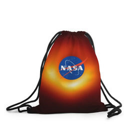 Рюкзак-мешок 3D с принтом Черная дыра NASA в Курске, 100% полиэстер | плотность ткани — 200 г/м2, размер — 35 х 45 см; лямки — толстые шнурки, застежка на шнуровке, без карманов и подкладки | nasa | астрономия | горизонт событий | космос | наса | черная дыра
