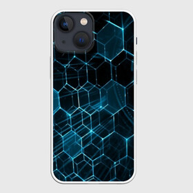 Чехол для iPhone 13 mini с принтом Броня в Курске,  |  | abstraction | geometry | hexagon | techno | абстракция | броня | геометрия | краски | неон | неоновый | сетка | соты | стальная броня | текстура | шестигранники