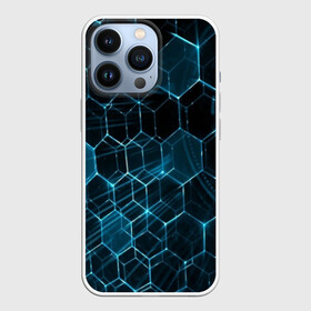 Чехол для iPhone 13 Pro с принтом Броня в Курске,  |  | abstraction | geometry | hexagon | techno | абстракция | броня | геометрия | краски | неон | неоновый | сетка | соты | стальная броня | текстура | шестигранники