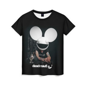 Женская футболка 3D с принтом Deadmau5 в Курске, 100% полиэфир ( синтетическое хлопкоподобное полотно) | прямой крой, круглый вырез горловины, длина до линии бедер | dead | deadmau5 | dj | electro | house | joel | mouse | progressive | thomas | zimmerman | дедмаус | джоэль | диджей | мёртвая | мышь | прогрессив | томас | хаус | циммерман | электро