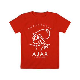 Детская футболка хлопок с принтом Аякс в Курске, 100% хлопок | круглый вырез горловины, полуприлегающий силуэт, длина до линии бедер | 