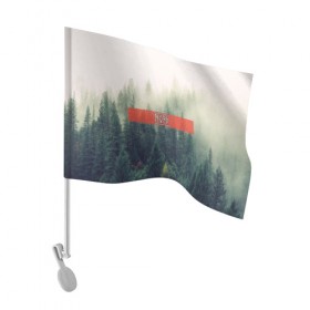 Флаг для автомобиля с принтом Северный лес в Курске, 100% полиэстер | Размер: 30*21 см | forest | nord | north | pagan | vikikngs | викинги | лес | лесник | норд | один | север | язычество