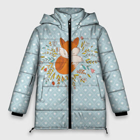 Женская зимняя куртка 3D с принтом Лисичка в цветах в Курске, верх — 100% полиэстер; подкладка — 100% полиэстер; утеплитель — 100% полиэстер | длина ниже бедра, силуэт Оверсайз. Есть воротник-стойка, отстегивающийся капюшон и ветрозащитная планка. 

Боковые карманы с листочкой на кнопках и внутренний карман на молнии | fox | foxed | арт | лис | лиса | лисенок | лисичка | пушистик | рыжая | рыжмй хвост