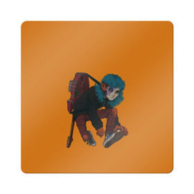 Магнит виниловый Квадрат с принтом Sally Face в Курске, полимерный материал с магнитным слоем | размер 9*9 см, закругленные углы | face | face sally | sal | salli | sally | sally face | sally fisher | голубые волосы | игра | парень в маске | сал | сал фишер | салли | салли фейс | фейс