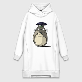 Платье-худи хлопок с принтом Totoro в Курске,  |  | totoro | аниме | для детей | животное | лес | мой сосед тоторо | мультфильм | тоторо