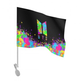 Флаг для автомобиля с принтом BTS в Курске, 100% полиэстер | Размер: 30*21 см | bangtan boys | bt21 | bts | bts army | bts stickers | j hope | jimin | jin | jungkook | k pop | rap monster | rapmon | suga | v | бтс | корея | стикеры bts