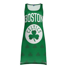 Платье-майка 3D с принтом Boston Celtics в Курске, 100% полиэстер | полуприлегающий силуэт, широкие бретели, круглый вырез горловины, удлиненный подол сзади. | boston | boston celtics | celtics | бостон | бостон селтикс