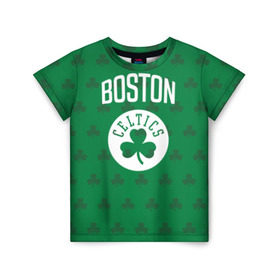 Детская футболка 3D с принтом Boston Celtics в Курске, 100% гипоаллергенный полиэфир | прямой крой, круглый вырез горловины, длина до линии бедер, чуть спущенное плечо, ткань немного тянется | boston | boston celtics | celtics | бостон | бостон селтикс