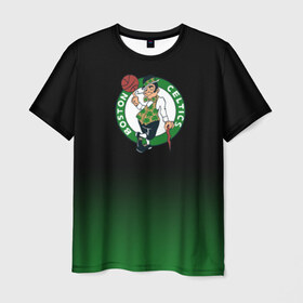 Мужская футболка 3D с принтом Boston Кайри Ирвинг в Курске, 100% полиэфир | прямой крой, круглый вырез горловины, длина до линии бедер | boston | boston seltics | irving | kyrie irving | бостон | бостон селтикс | ирвинг | кайри ирвинг | селтикс