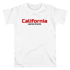 Мужская футболка хлопок с принтом USA - California в Курске, 100% хлопок | прямой крой, круглый вырез горловины, длина до линии бедер, слегка спущенное плечо. | Тематика изображения на принте: america | california | california city | california republic | usa | америка | калифорния | соединенные штаты | сша | штат