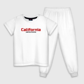 Детская пижама хлопок с принтом USA - California в Курске, 100% хлопок |  брюки и футболка прямого кроя, без карманов, на брюках мягкая резинка на поясе и по низу штанин
 | america | california | california city | california republic | usa | америка | калифорния | соединенные штаты | сша | штат
