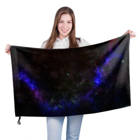 Флаг 3D с принтом Космическое сияние в Курске, 100% полиэстер | плотность ткани — 95 г/м2, размер — 67 х 109 см. Принт наносится с одной стороны | galaxy | nebula | space | star | абстракция | вселенная | галактика | звезда | звезды | космический | планеты
