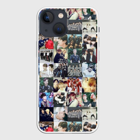 Чехол для iPhone 13 mini с принтом BTS Collage в Курске,  |  | Тематика изображения на принте: bangtan | boy | j hope | jimin | jin | jungkook | korea | luv | rm | suga | v | with | бтс | кей | поп
