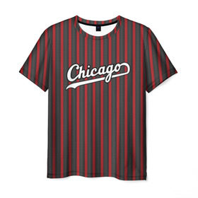 Мужская футболка 3D с принтом Chicago Bulls classic в Курске, 100% полиэфир | прямой крой, круглый вырез горловины, длина до линии бедер | Тематика изображения на принте: chicago bulls | nba | нба | чикаго