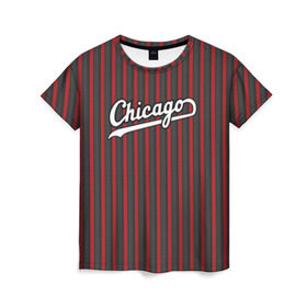 Женская футболка 3D с принтом Chicago Bulls classic в Курске, 100% полиэфир ( синтетическое хлопкоподобное полотно) | прямой крой, круглый вырез горловины, длина до линии бедер | chicago bulls | nba | нба | чикаго