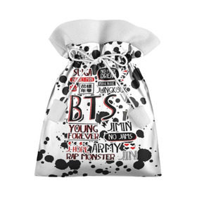 Подарочный 3D мешок с принтом BTS K-POP ARMY в Курске, 100% полиэстер | Размер: 29*39 см | bangtan | boy | j hope | jimin | jin | jungkook | korea | luv | rm | suga | v | with | бтс | кей | поп
