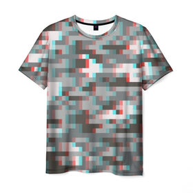 Мужская футболка 3D с принтом Пиксели кубики в Курске, 100% полиэфир | прямой крой, круглый вырез горловины, длина до линии бедер | Тематика изображения на принте: камуфляж | пиксели | текстуры
