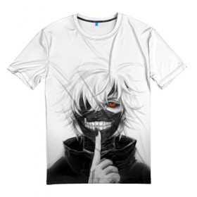 Мужская футболка 3D с принтом Kaneki Ken в Курске, 100% полиэфир | прямой крой, круглый вырез горловины, длина до линии бедер | anteiku | ghoul | kaneki | ken | tokyo | антейку | гуль | канеки | кен | токийский