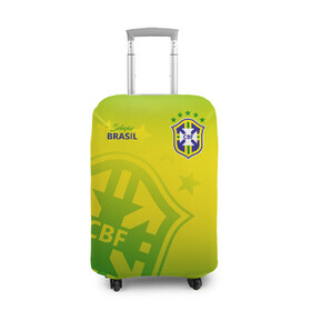 Чехол для чемодана 3D с принтом Бразилия в Курске, 86% полиэфир, 14% спандекс | двустороннее нанесение принта, прорези для ручек и колес | brasil | brazil | бразилия | бразильская сборная | сборная бразилии | сборная бразилии по футболу | сборные | форма | футбол | футбольные сборные | чемпионат мира