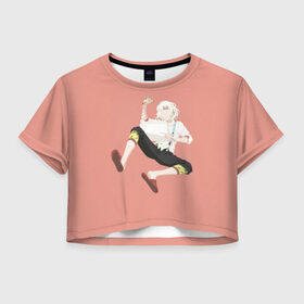 Женская футболка Cropp-top с принтом Juuzou Suzuya в Курске, 100% полиэстер | круглая горловина, длина футболки до линии талии, рукава с отворотами | ccg | ghoul | jason | juuzou | rei | suzuya | tokyo | гуль | джейсон | джузо | рей | рэй | сузуя | токийский