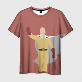 Мужская футболка 3D с принтом Saitama в Курске, 100% полиэфир | прямой крой, круглый вырез горловины, длина до линии бедер | hero | man | one | one punch | punch | punch man | saitama | super | superhero | ванпанчмен | герой | сайтама | супер | супергерой