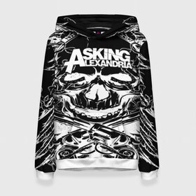 Женская толстовка 3D с принтом Asking Alexandria в Курске, 100% полиэстер  | двухслойный капюшон со шнурком для регулировки, мягкие манжеты на рукавах и по низу толстовки, спереди карман-кенгуру с мягким внутренним слоем. | aa | ben bruce | death | destiny | from | metal | rock | sumerian | to | йорк | метал | рок | хард | хеви | электроникор