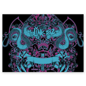 Поздравительная открытка с принтом Blink 182 в Курске, 100% бумага | плотность бумаги 280 г/м2, матовая, на обратной стороне линовка и место для марки
 | barker | bbc music | california | live | mark hoppus | matt skiba | punk | rock | travis barker | панк | поп панк | рок | скейт | том делонг