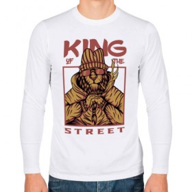 Мужской лонгслив хлопок с принтом King of the street в Курске, 100% хлопок |  | king | животные | звери | король | король улиц | кот | кошка | кошки | лев | природа | улица