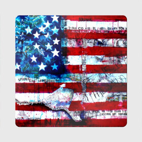 Магнит виниловый Квадрат с принтом АМЕРИКА в Курске, полимерный материал с магнитным слоем | размер 9*9 см, закругленные углы | Тематика изображения на принте: usa | абстракция | америка | американский | герб | звезды | краска | символика сша | страны | сша | флаг | штаты