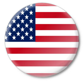 Значок с принтом USA в Курске,  металл | круглая форма, металлическая застежка в виде булавки | Тематика изображения на принте: usa | абстракция | америка | американский | герб | звезды | краска | символика сша | страны | сша | флаг | штаты