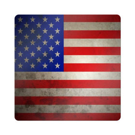 Магнит виниловый Квадрат с принтом Американский флаг в Курске, полимерный материал с магнитным слоем | размер 9*9 см, закругленные углы | Тематика изображения на принте: usa | абстракция | америка | американский | герб | звезды | краска | символика сша | страны | сша | флаг | штаты
