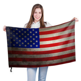 Флаг 3D с принтом Американский флаг в Курске, 100% полиэстер | плотность ткани — 95 г/м2, размер — 67 х 109 см. Принт наносится с одной стороны | usa | абстракция | америка | американский | герб | звезды | краска | символика сша | страны | сша | флаг | штаты