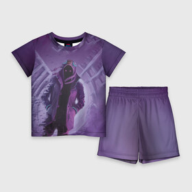 Детский костюм с шортами 3D с принтом Purple в Курске,  |  | brawl stars | jessie | leon | spike | бравл старс | джесси | леон | спайк