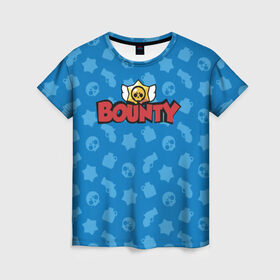 Женская футболка 3D с принтом Bounty BS в Курске, 100% полиэфир ( синтетическое хлопкоподобное полотно) | прямой крой, круглый вырез горловины, длина до линии бедер | brawl stars | jessie | leon | spike | бравл старс | джесси | леон | спайк
