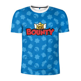 Мужская футболка 3D спортивная с принтом Bounty BS в Курске, 100% полиэстер с улучшенными характеристиками | приталенный силуэт, круглая горловина, широкие плечи, сужается к линии бедра | brawl stars | jessie | leon | spike | бравл старс | джесси | леон | спайк
