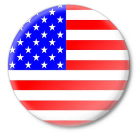Значок с принтом АМЕРИКАНСКИЙ ФЛАГ в Курске,  металл | круглая форма, металлическая застежка в виде булавки | Тематика изображения на принте: usa | абстракция | америка | американский | герб | звезды | краска | символика сша | страны | сша | флаг | штаты
