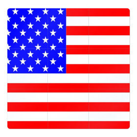 Магнитный плакат 3Х3 с принтом АМЕРИКАНСКИЙ ФЛАГ в Курске, Полимерный материал с магнитным слоем | 9 деталей размером 9*9 см | Тематика изображения на принте: usa | абстракция | америка | американский | герб | звезды | краска | символика сша | страны | сша | флаг | штаты