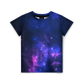 Детская футболка 3D с принтом Неоновый космос в Курске, 100% гипоаллергенный полиэфир | прямой крой, круглый вырез горловины, длина до линии бедер, чуть спущенное плечо, ткань немного тянется | Тематика изображения на принте: galaxy | nebula | space | star | абстракция | вселенная | галактика | звезда | звезды | космический | планеты
