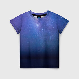 Детская футболка 3D с принтом Космос в Курске, 100% гипоаллергенный полиэфир | прямой крой, круглый вырез горловины, длина до линии бедер, чуть спущенное плечо, ткань немного тянется | galaxy | nebula | space | star | абстракция | вселенная | галактика | звезда | звезды | космический | планеты