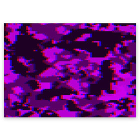 Поздравительная открытка с принтом Розовый камуфляж в Курске, 100% бумага | плотность бумаги 280 г/м2, матовая, на обратной стороне линовка и место для марки
 | камуфляж | пиксели | текстуры