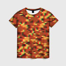 Женская футболка 3D с принтом Пиксели в Курске, 100% полиэфир ( синтетическое хлопкоподобное полотно) | прямой крой, круглый вырез горловины, длина до линии бедер | альтернативный камуфляж | армия | вдв | зеленый | камуфляж | пиксели | полевой | силовые структуры | текстуры | хаки