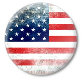 Значок с принтом Америка Флаг в Курске,  металл | круглая форма, металлическая застежка в виде булавки | Тематика изображения на принте: usa | абстракция | америка | американский | герб | звезды | краска | символика сша | страны | сша | флаг | штаты