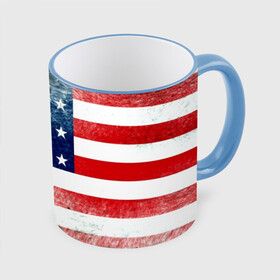 Кружка с полной запечаткой с принтом Америка Флаг в Курске, керамика | ёмкость 330 мл | usa | абстракция | америка | американский | герб | звезды | краска | символика сша | страны | сша | флаг | штаты