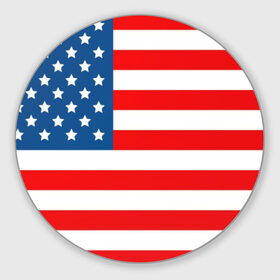 Коврик для мышки круглый с принтом Соединенные Штаты Америки в Курске, резина и полиэстер | круглая форма, изображение наносится на всю лицевую часть | Тематика изображения на принте: usa | абстракция | америка | американский | герб | звезды | краска | символика сша | страны | сша | флаг | штаты
