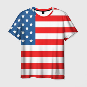 Мужская футболка 3D с принтом Соединенные Штаты Америки в Курске, 100% полиэфир | прямой крой, круглый вырез горловины, длина до линии бедер | usa | абстракция | америка | американский | герб | звезды | краска | символика сша | страны | сша | флаг | штаты